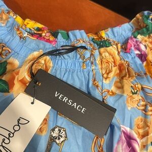 Versace Blue Chain and Rose Top 10Y BNWT